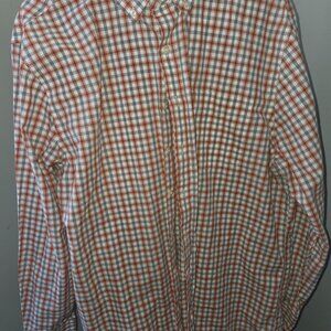 XL Croft & Barrow Orange Plaid Dress Shirt